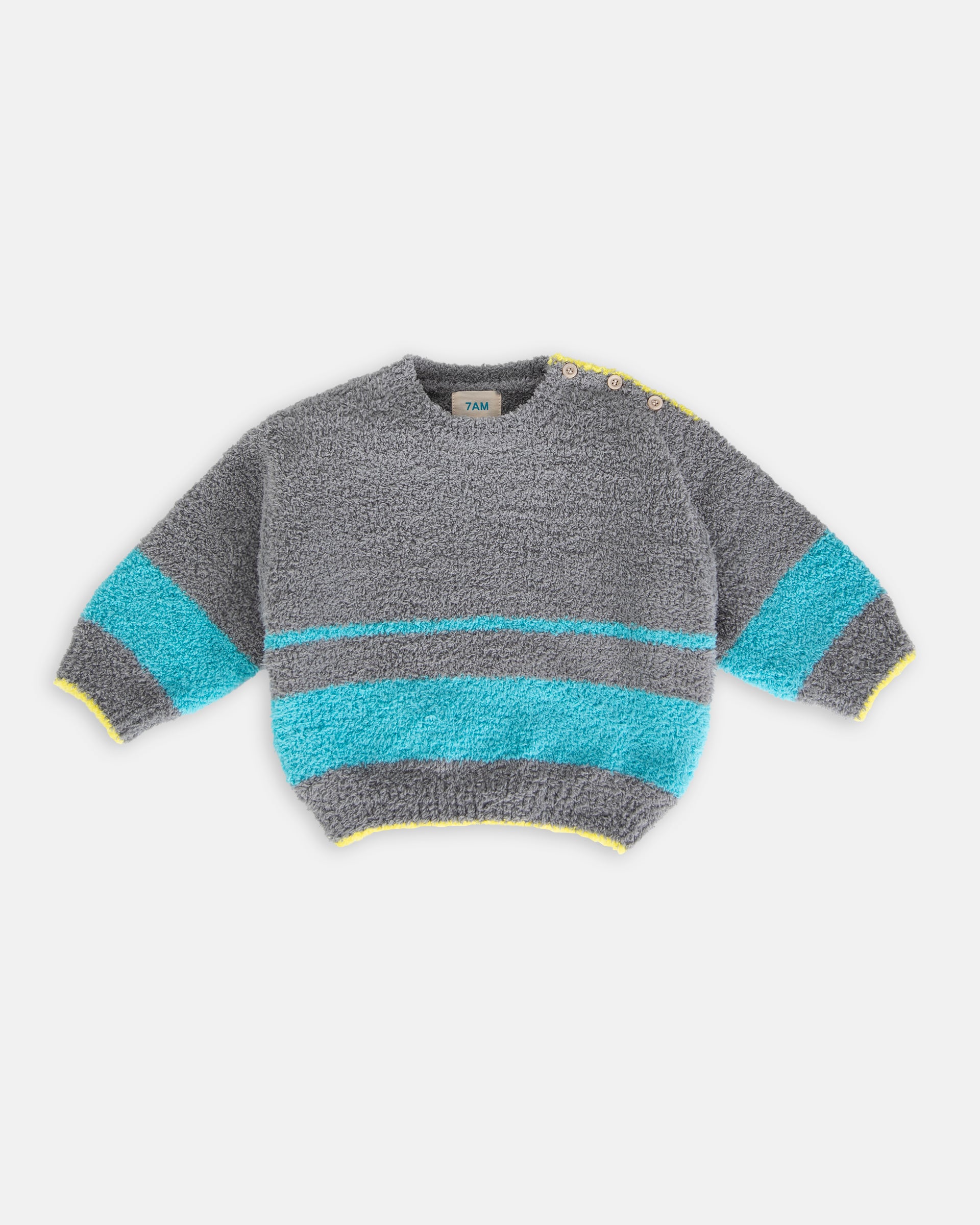 Boxy Striped Sweater - Fuzzy