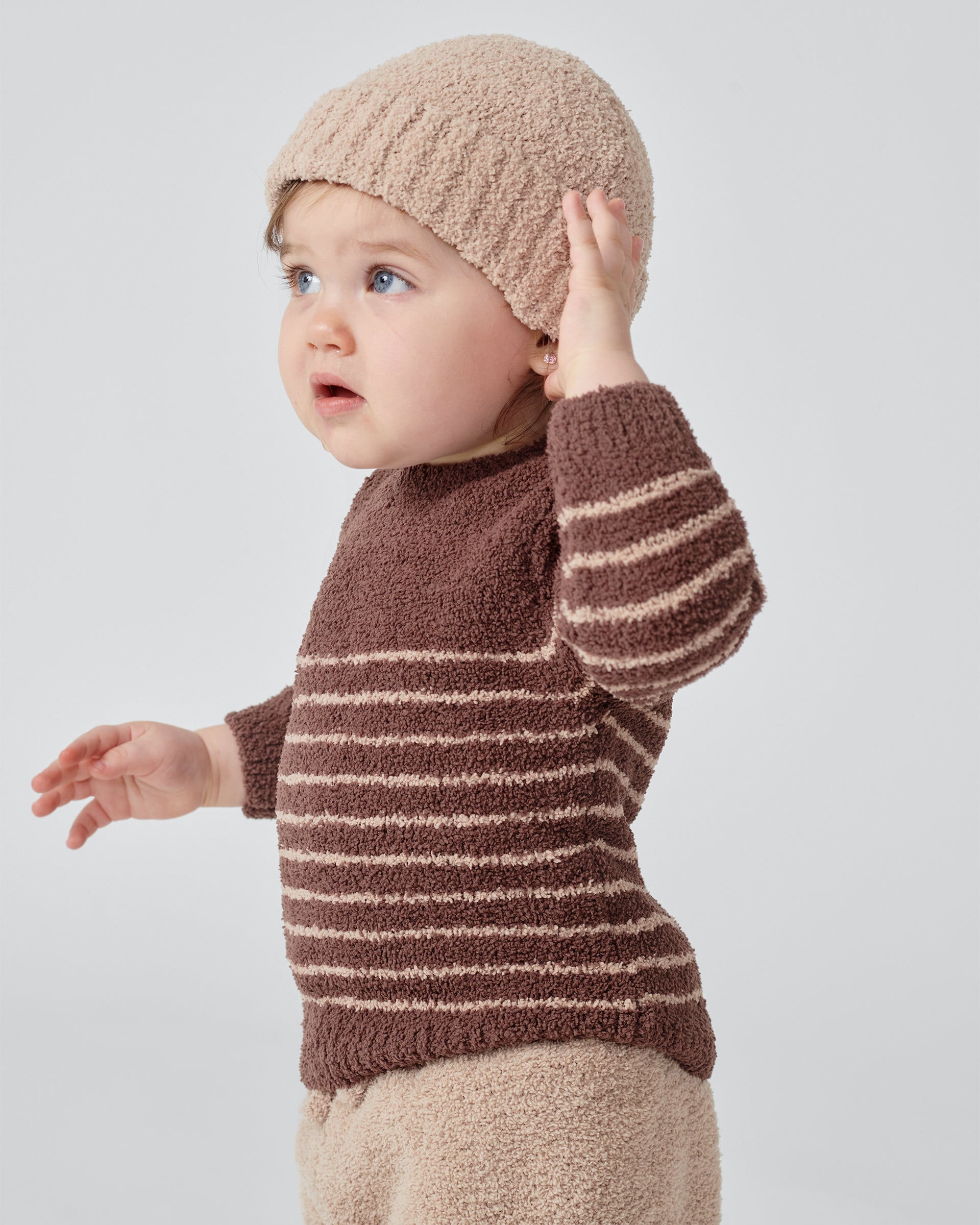 PETITROW fluffy knit tops Brown Melt the lady - レディースファッション